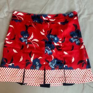 Izod Golf Red, Floral Print, Polka Dot, Skort- 2